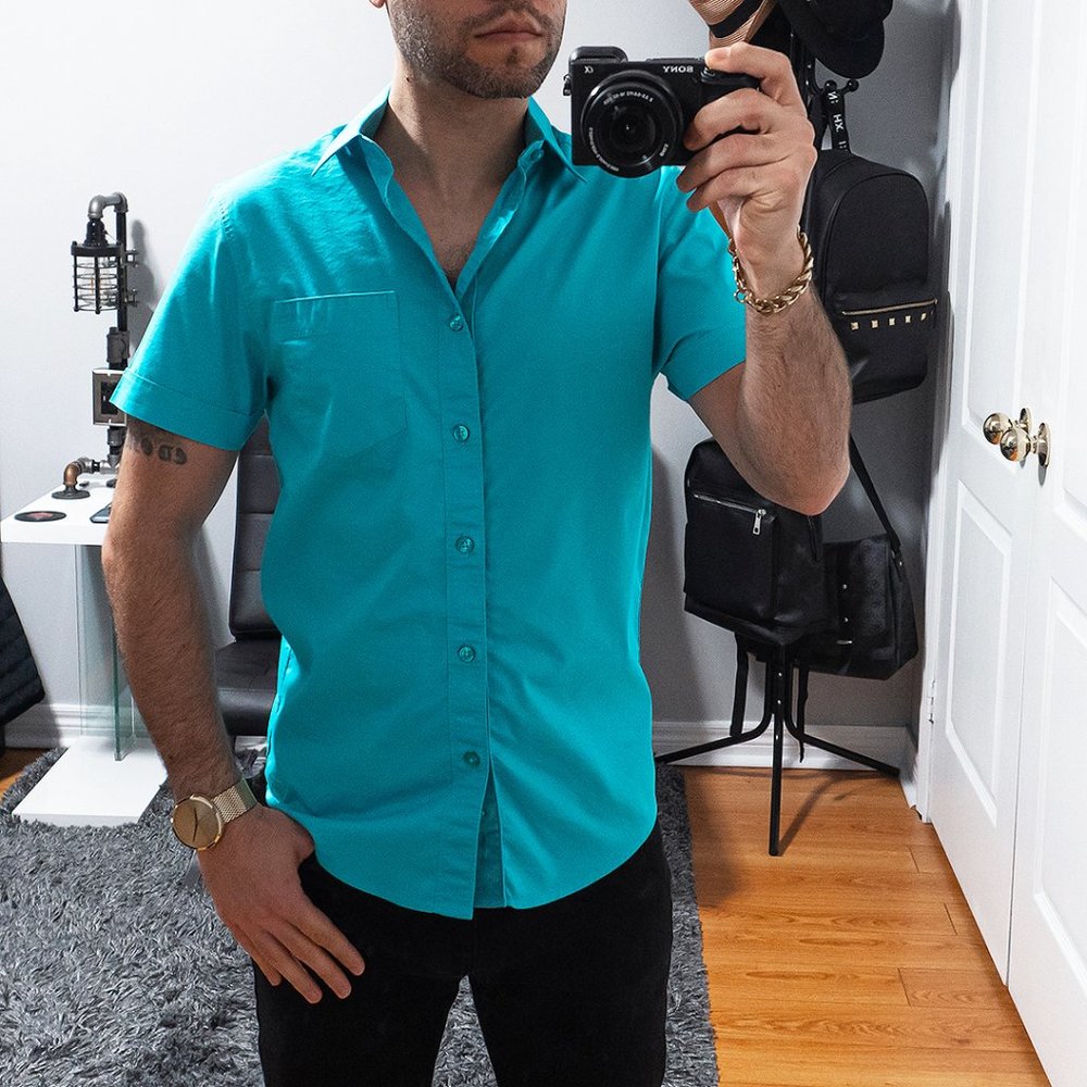Guess Short Sleeve Button Down Shirt - XS